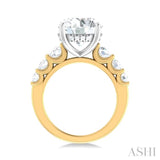 1 1/4 ctw Round Shape Round Cut Diamond Semi Mount Engagement Ring in 14K Yellow and White Gold