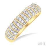 1/2 ctw Ribbed Dome Shape Round Cut Diamond Fashion Ring in 14K Yellow Gold