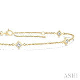 1/2 ctw Princess Cut Diamond Station Bracelet in 14K Yellow Gold