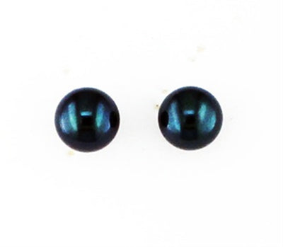 Dyed Black Pearl Stud Earrings