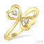 Twin Heart Shape 2 Stone Diamond Fashion Ring