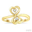 Twin Heart Shape 2 Stone Diamond Fashion Ring