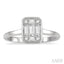 Emerald Shape Bezel Set Fusion Diamond Ring