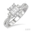 Emerald Shape Fusion Diamond Engagement Ring