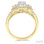 3 Stone Halo Fusion Diamond Engagement Ring