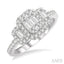 3 Stone Halo Fusion Diamond Engagement Ring