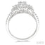 3 Stone Halo Fusion Diamond Engagement Ring
