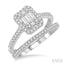 Emerald Shape Halo Fusion Diamond Wedding Set