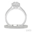 Emerald Shape Halo Fusion Diamond Wedding Set