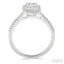 Emerald Shape Halo Fusion Diamond Engagement Ring