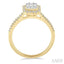 Emerald Shape Halo Fusion Diamond Engagement Ring