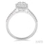 Emerald Shape Halo Fusion Diamond Engagement Ring