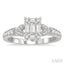 Emerald Shape Fusion Diamond Engagement Ring