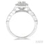 Emerald Shape Halo Fusion Diamond Engagement Ring