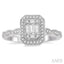 Emerald Shape Halo Fusion Diamond Engagement Ring