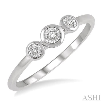 Stackable Round Shape Past Present & Future Diamond Promise Ring