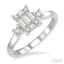 Emerald Shape Fusion Diamond Engagement Ring