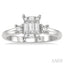 Emerald Shape Fusion Diamond Engagement Ring