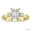 Emerald Shape Fusion Diamond Engagement Ring