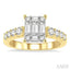 Emerald Shape Fusion Diamond Engagement Ring