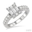 Emerald Shape Fusion Diamond Engagement Ring