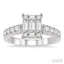 Emerald Shape Fusion Diamond Engagement Ring