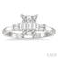Emerald Shape Fusion Diamond Engagement Ring