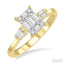 Emerald Shape Fusion Diamond Engagement Ring