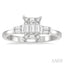 Emerald Shape Fusion Diamond Engagement Ring