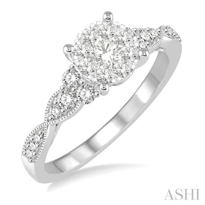 Round Shape Lovebright Diamond Engagement Ring