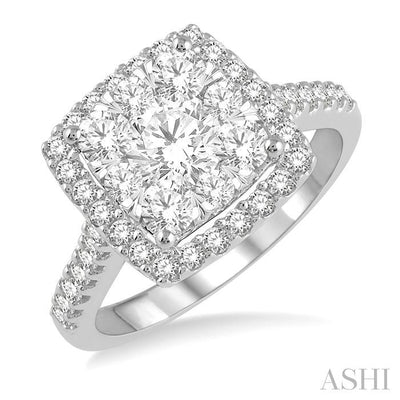 Cushion Shape Halo Lovebright Essential Diamond Engagement Ring