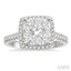 Cushion Shape Halo Lovebright Essential Diamond Engagement Ring