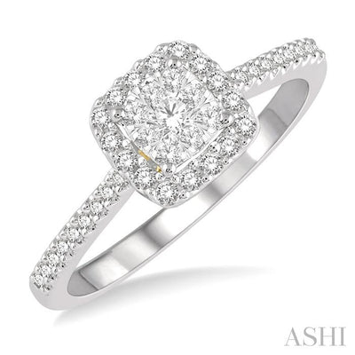 Cushion Shape Halo Lovebright Essential Diamond Engagement Ring