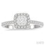 Cushion Shape Halo Lovebright Essential Diamond Engagement Ring