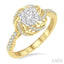 Round Shape Lovebright Diamond Flower Engagement Ring