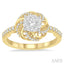 Round Shape Lovebright Diamond Flower Engagement Ring