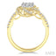 Round Shape Lovebright Diamond Flower Engagement Ring