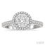 Round Shape Halo Lovebright Essential Diamond Engagement Ring