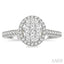 Oval Shape Halo Lovebright Essential Diamond Engagement Ring
