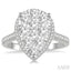 Pear Shape Halo Lovebright Essential Diamond Engagement Ring