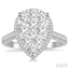 Pear Shape Halo Lovebright Essential Diamond Engagement Ring