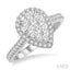 Pear Shape Halo Lovebright Essential Diamond Engagement Ring