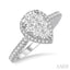 Pear Shape Halo Lovebright Essential Diamond Engagement Ring