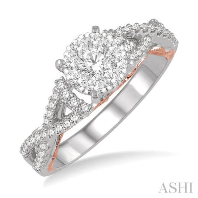 Round Shape Lovebright Diamond Engagement Ring