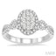 Oval Shape Halo Lovebright Diamond Engagement Ring