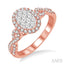 Oval Shape Halo Lovebright Diamond Engagement Ring
