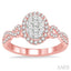 Oval Shape Halo Lovebright Diamond Engagement Ring