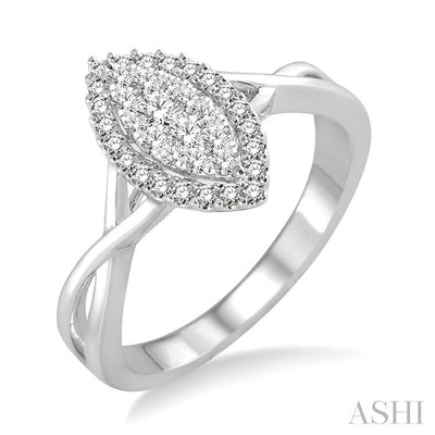Marquise Shape Halo Lovebright Diamond Ring