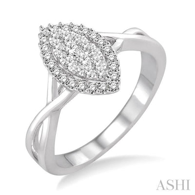 Marquise Shape Halo Lovebright Diamond Ring