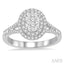 Oval Shape Halo Lovebright Diamond Engagement Ring